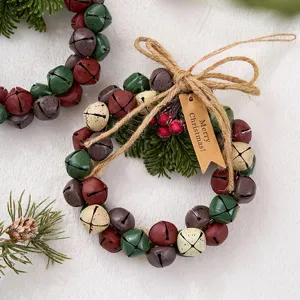 Christmas decorative bell wreath hanging ornament for holiday home party tree decoration