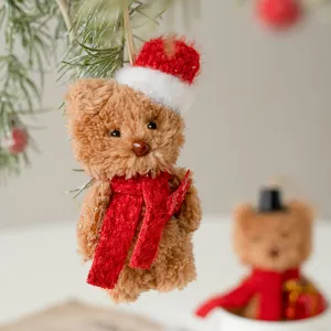 Noël peluche ours suspendu ornement mignon arbre de vacances décoration et décor de chambre