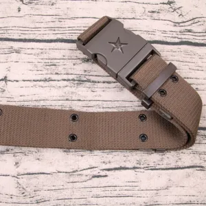 Ceinture Tactique Boucle Plastique Libération Rapide Tissu Tissé Ceinture Extérieure Entraînement Militaire Sécurité