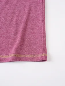Magenta heather fabric hem detail texture close up garment textile cotton blend material display