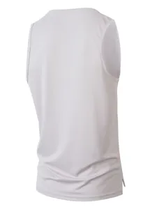 Detailansicht der atmungsaktiven, schnelltrocknenden Sport-Trägershirt-Rückseite.