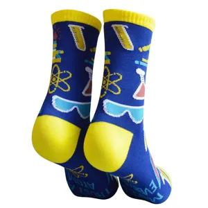 Chaussettes montantes en coton motif scientifique pour hommes et femmes mode décontractée