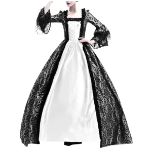 Medieval lace spliced bell sleeve vintage court dress detail, elegant gothic victorian gown.