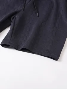 Men casual jacquard shorts detail summer breathable fashion sportswear comfortable bottom