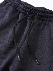 Men's casual shorts waistband detail jacquard pattern elastic drawstring sportswear