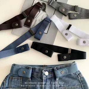 Elastic buckle-free invisible belt for women jeans trousers comfortable adjustable waist band