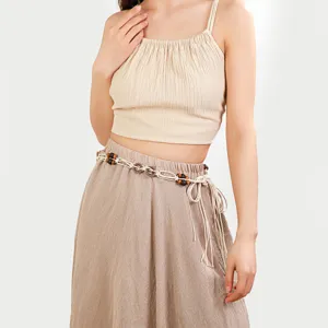 Bohemian woven waist chain for women, retro beaded tassel belt for dress and skirt decoration.