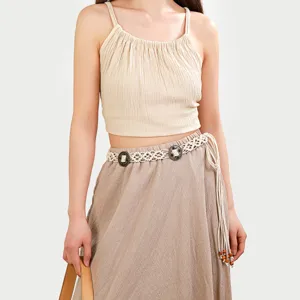 Chaîne de taille tissée à la main bohème, élégante ceinture de corde vintage pour femmes