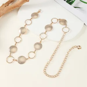 Gold metal waist chain belt stylish dress chain jewelry accessory for women daily wear