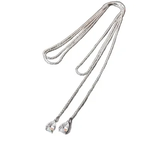 Chaîne de taille en strass argent multi-brins élégante chaîne de corps pour robe chemise