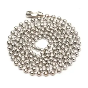 Zilveren metalen kogelketting voor DIY kettingen maken, duurzame kettingconnector voor sieraden.
