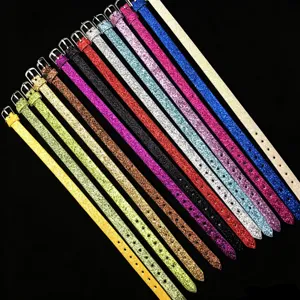 Buntes Glitzer Kunstleder Uhrarmband Ersatz Handgelenkband Modisches Armband für Damen Zubehör