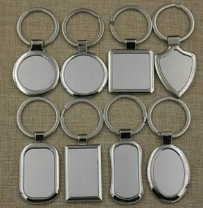 Blank Metal Keychains Bulk DIY Laser Engraving Blank Metal Key Chain Ring Accessories For Craft Projects Gift