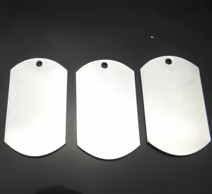 Stainless Steel Blank Dog Tag Pendant Mirror Polished Military Style ID Tag Necklace Pendant For DIY Jewelry Making