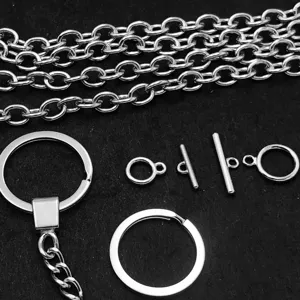 Legierung Chrom Plattiert Schmuck DIY Kette Schlüsselring IO Schnalle Zubehör Handgefertigt Armband Schlüsselanhänger Material