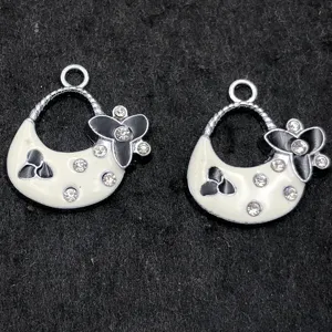Leuke tasvormige emaille metalen bedels met strass-steentjes voor al uw DIY sieraden maken.