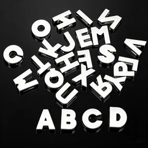DIY Letter Charms Alloy Alphabet Pendants Silver Tone Initial Charms For Bracelet Necklace Keychain Jewelry Making