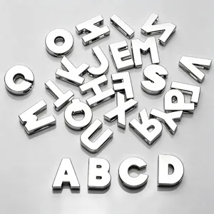 8mm smooth silver metal letter charms DIY alphabet jewelry pendants for bracelets keychains
