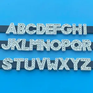 DIY Rhinestone Alphabet Letter Charms 26 Letters Pendants for Custom Jewelry Making