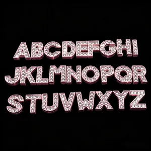 Colorful English Letter Rhinestone Alloy Loose Beads DIY Jewelry Accessories
