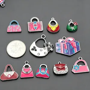 Emaille handtas bedels legering hangers voor DIY sieraden maken telefoon accessoires.