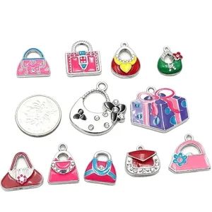 DIY geëmailleerde handtas charms metaal legering strass steen hangers voor sieraden