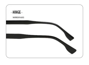 Detailed close-up view of vintage sunglasses temple and hinge, classic black frame design.