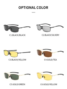 Men's polarized metal sunglasses in multiple color options for driving and outdoor sports.