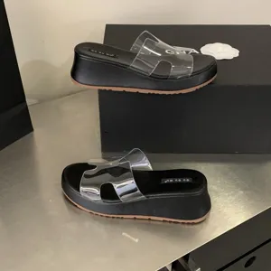 Women wedge platform clear strap sandals summer fashion casual open toe slip on shoes