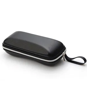 Grand Étui à Lunettes de Soleil Portable à Fermeture Éclair Coque Rigide Protecteur Cuir PU Boîte de Rangement Lunettes de Sport Unisexe