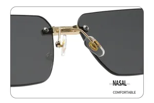 Rimless sunglasses metal bridge detail high end fashion anti UV eyewear polarized sun glasses