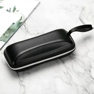 Grand étui rigide pour lunettes de soleil avec fermeture éclair et sangle, boîte de protection.