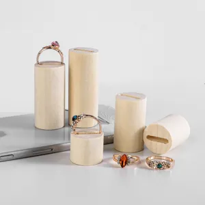 Support de présentation de bague en bois de hêtre rangement de bijoux de magasin