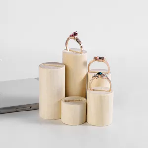 Présentoir de bague en bois de hêtre support de rangement de bijoux créatif neuf