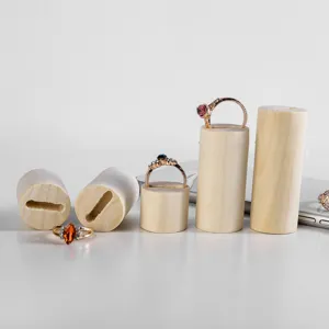 Présentoir de bague en bois de hêtre support de bijoux créatif étagère de rangement.