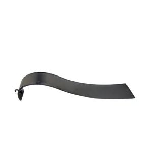 Black plastic curved display stand component, detail view of jewelry holder accessory.
