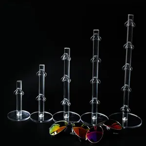 Clear acrylic glasses display stand multi-layer vertical sunglasses rack display details.