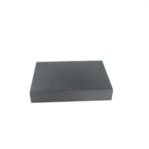 Black jewelry display tray for rings and earrings, simple rectangular showcase prop for retail.