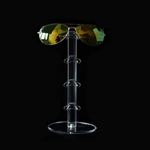 Clear acrylic sunglasses display stand multi tier eyeglasses holder retail counter shelf organizer