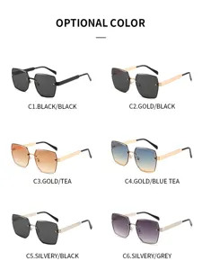 Femme lunettes de soleil degrade sans monture grand format mode protection UV multicolore
