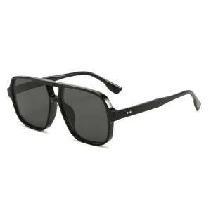Retro square double bridge aviator sunglasses for men and women stylish outdoor sun glasses