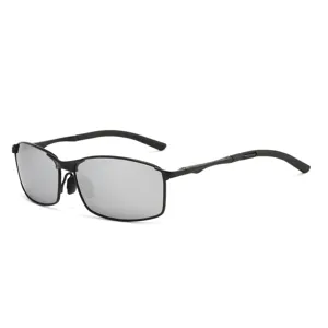 Men polarized sunglasses stylish square metal frame driving sun glasses for men outdoor eyewear