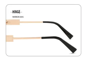 Gafas de sol cuadradas de metal detalle de bisagra de patilla producto de alta calidad