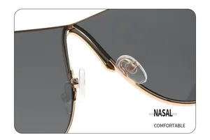 Nahaufnahme der Nasenpads aus Metall-Sonnenbrillen, bequemes Silikondesign für Alltag.