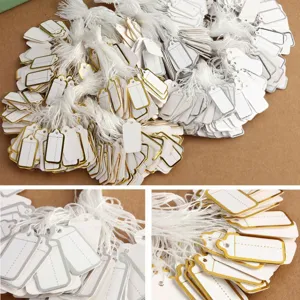 Gold And Silver Rim Paper Price Tags Blank Jewelry Label Tags For Retail Display And Product Pricing Marking