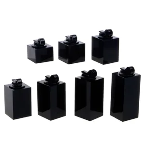 Supports de présentation de bague en acrylique noir ensemble de présentoir de bijoux