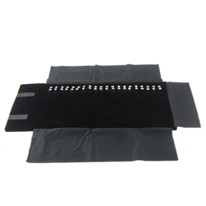 Sac rouleau de bijoux en velours noir pour colliers bracelets voyage rangement portable