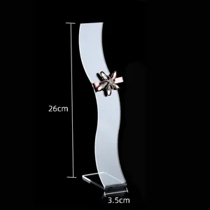 Acrylic S-shaped hair clip display stand clear jewelry accessory organizer retail shelf holder.