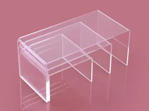 Transparante acryl display risers set, multifunctionele planken voor sieraden presentatie.