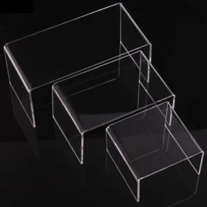 Transparante acryl display verhogers set, trap planken voor sieraden en schoenen.